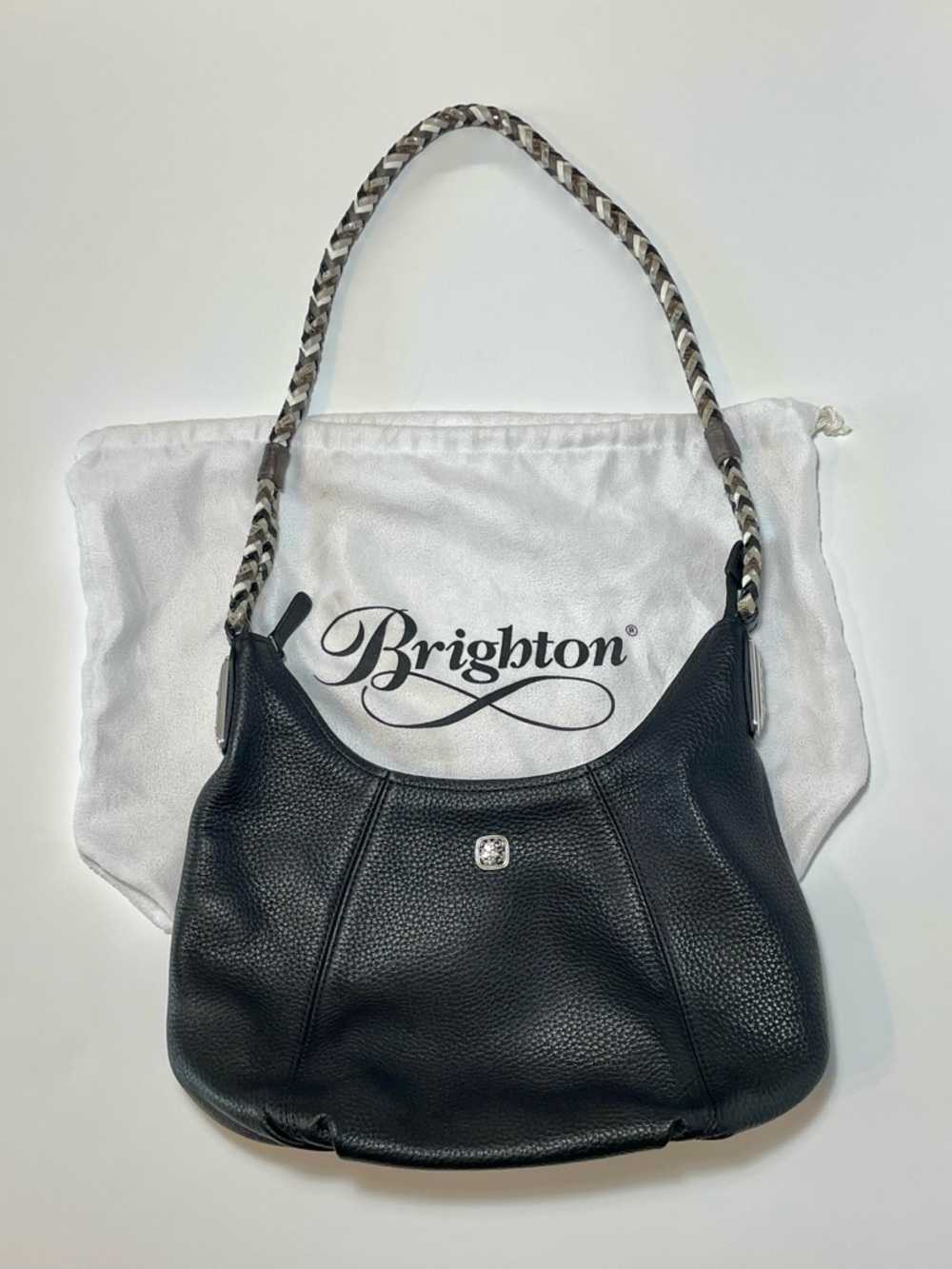 Brighton Black Leather Hobo Purse